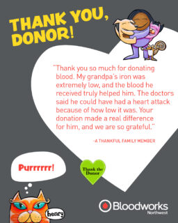 ❤️ A blood donation helped save this grandfather’s life.

Because of generous donors, patients receive the lifesaving transfusions they need during critical moments.

Schedule your lifesaving appointment today at the link in our bio.

#BloodworksNW #RAH #DonateBlood #BloodDonors #ThankYou