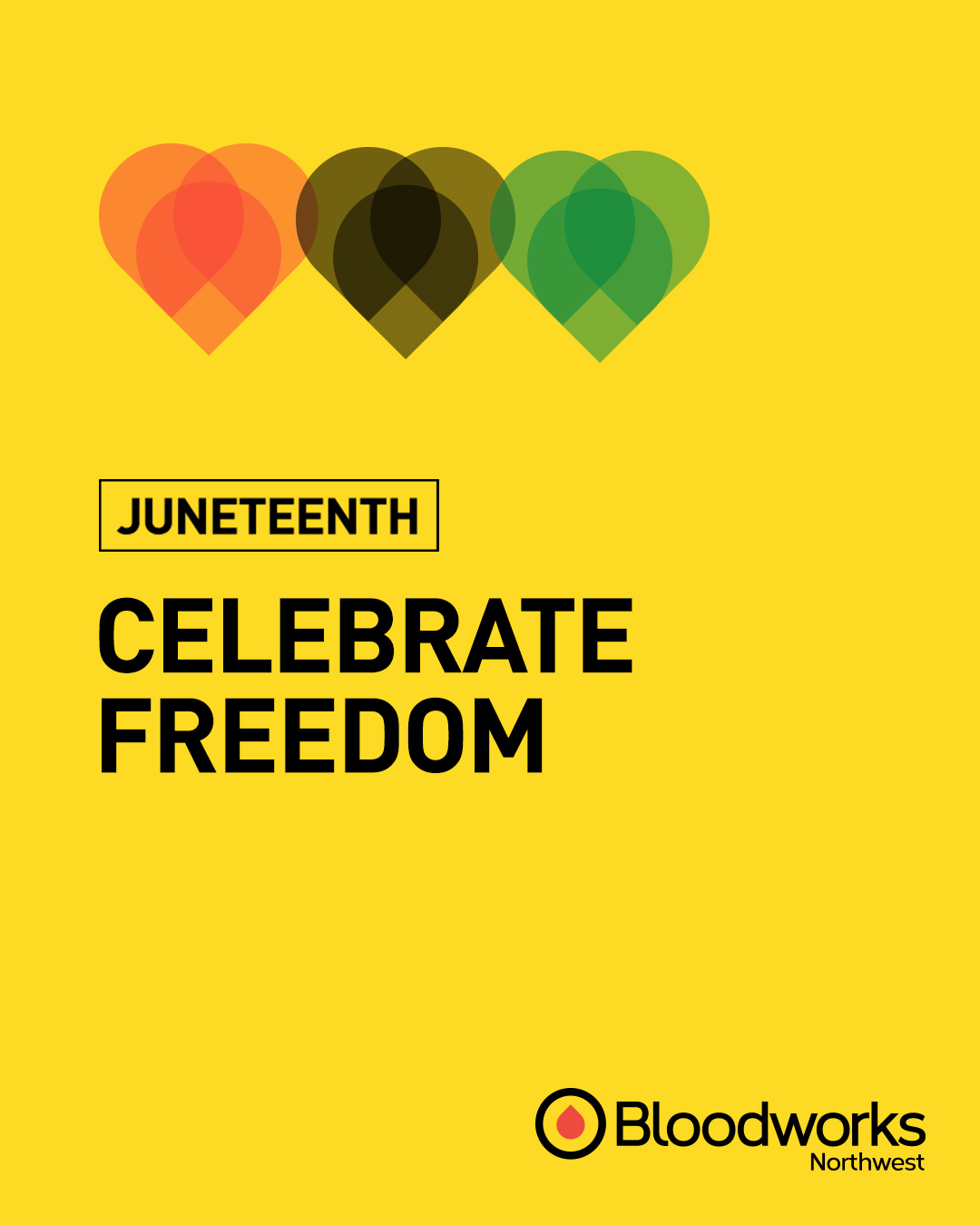 June 19th is a special day. It is both Juneteenth, the federal holiday marking the end of slavery in the United States, and World Sickle Cell Awareness Day, a day of action to support patients of and spread information about Sickle Cell Disease, a genetic blood disorder that disproportionately affects Black communities. 

Many Sickle Cell Disease patients suffer debilitating pain and fatigue, and require regular or occasional blood transfusions to live. Honor the spirit of Juneteenth and support Sickle Cell Disease patients by scheduling a blood donation appointment today at the link in our bio.

#BloodworksNW #DonateBlood #Juneteenth #SickleCell