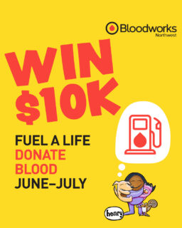⛽ Fuel a life by donating blood this summer and enter to win a $10,000 digital gas gift card! 

Schedule today at the link in our bio.

#BloodworksNW #DonateBlood #Giveaway #BloodSupply #Gas