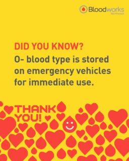 Thank you, donors. ❤️

And a special shoutout to Type O negative donors, the universal type used in emergencies when every moment counts.

Your donations save lives. Schedule your appointment today at the link in our bio.

#BloodworksNW #1000THANKYOUs #DonateBlood #SaveLives #TypeO #BloodType