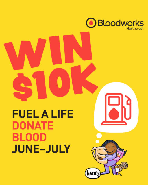 ⛽ Fuel a life by donating blood this summer and enter to win a $10,000 digital gas gift card! 

Schedule today at the link in our bio.

#BloodworksNW #DonateBlood #Giveaway #BloodSupply #Gas