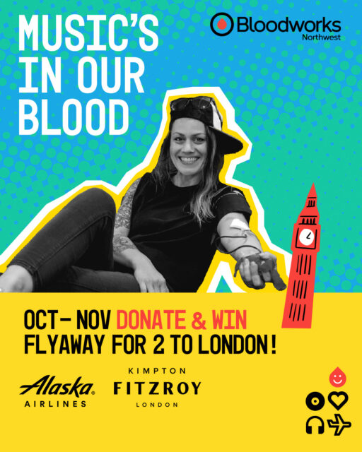 🎸 Give blood. Rock London. 🇬🇧🩸

Donate blood in October or November for a chance to win an unforgettable 3-night getaway for two to London, England, including a stay at @kimptonfitzroy with flights from @alaskaair.

Schedule your appointment and enter for your chance to win at the link in our bio.

#BloodworksNW #DonateBlood #GiveBlood #London #Giveaway