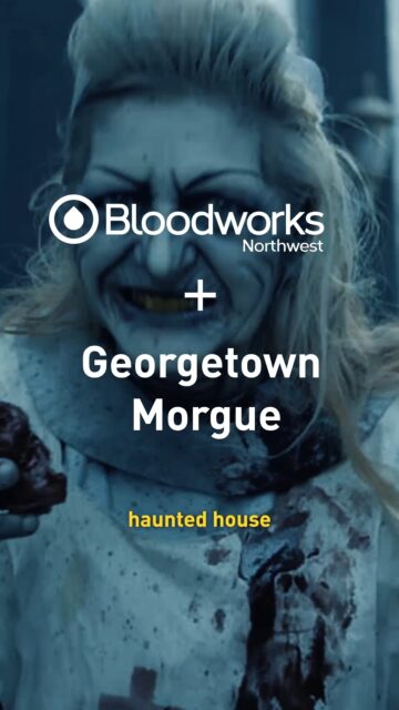 We’re back with the @georgetownmorgue for another spooky season of saving lives! 

Give blood with us at the Georgetown Morgue on October 9, 16 or 23, and after you donate, you + 3 friends can skip to the FRONT of the line for Seattle’s premier haunted house experience. 

Here’s how it works:
🩸 Find the Bloodworks bloodmobile outside the Georgetown Morgue on Oct. 9, 16 or 23, or sign up online to reserve your spot.
🎟️ Check in for your donation at the Bloodworks tent.
👻 While you donate, your friends can hang out under our tent or enjoy the activities around the haunt.
🚨 Once you finish donating, we’ll walk you + 3 friends straight to the FRONT OF THE LINE!

Save your spot at the link in our bio.

⭐ Please remember that general admission tickets to the Georgetown Morgue are still required. Front-of-line access must be used on the same day as your donation. Limited donation spots are available.

#BloodworksNW #DonateBlood #GeorgetownMorgue #Seattle #Halloween #HauntedHouse
