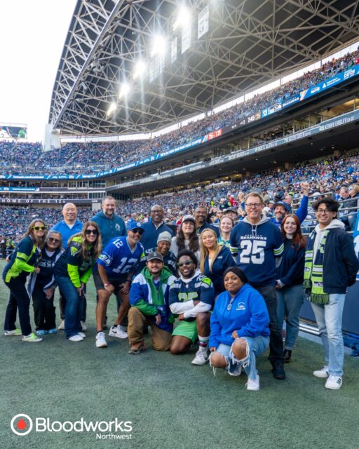 Our staff cheered on the Seahawks at a recent game as part of the Boeing Team of Champions! From the stands to the field, it was an unforgettable experience celebrating the lifesaving impact of blood donation and the donors who help keep our local hospitals stocked with the blood patients need.

Huge thanks to @boeing and @seahawkscommunity for including us in this special game-day experience and recognizing the power of our community coming together to save lives!

#BloodworksNW #Seahawks #Boeing #TeamOfChampions #GoHawks